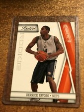 2010 Panini Prestige Bonus Shots Orange 485/499 # 213 Derrick Favors RC