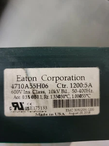 Eaton 4710A55H06 Ctr. 1200:5A - Picture 1 of 3