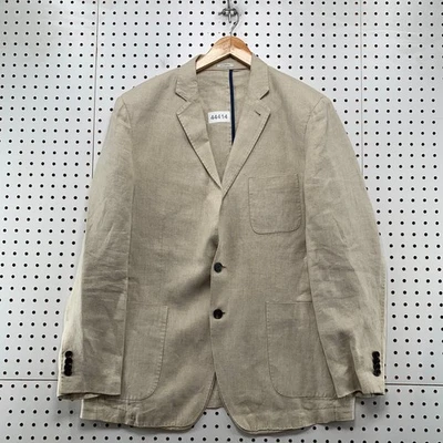 Peter Millar 100% Linen 2 Button Blazer Mens Large Beige Sports Coat Business - Image 1 of 4