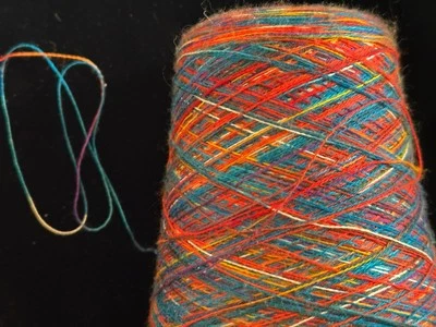 Cone Spool Variegated Yarn w/Wool & Nylon Beautiful Colors! - Image 1 of 4