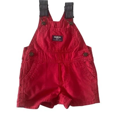 OSH KOSH Niño Babero Overall Shorts Rojo Bebé Bgosh Vestbak 100% Algodón Talla 6M Foto 1 de 4