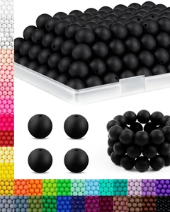 150 Stck. Silikon Perlen für Schlüsselanhänger Herstellung - 15 mm Großpackung Gummi Perlen  - Bild 1 von 6