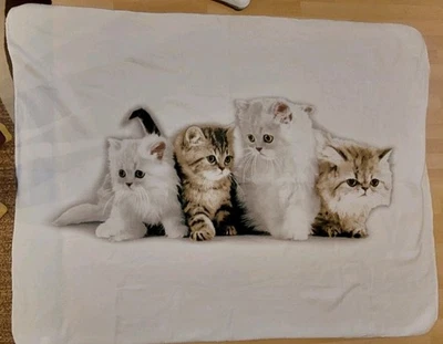 Decke mit Katzenmotiv, 170x130 Cm - Bild 1 von 4