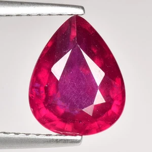 3.45 Cts Pinkish Red Ruby 10 x 8 MM [Treated] Pear Natural Loose Gemstone Africa - Picture 1 of 3