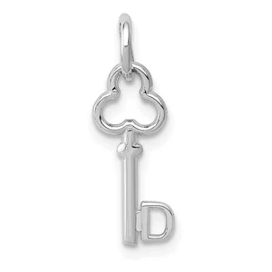 Charm iniziale lettera D chiave oro bianco 14 kt - Foto 1 di 4