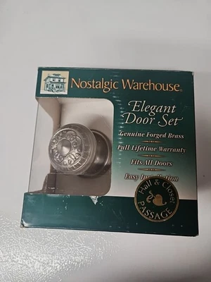 NOSTÁLGICO ALMACÉN 701570 antiguo perilla de puerta de níquel satinado pasillo y armario Foto 1 de 4