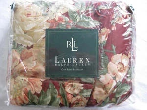VTG Ralph Lauren King Ruffle Bedskirt Desert Plains Floral Cotton USA - Picture 1 of 12