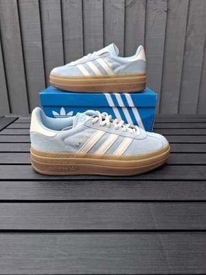 Adidas Gazelle Bold Light Blue Cream White Trainers Women's Size 4 (UK) RRP £95 - Image 1 of 4
