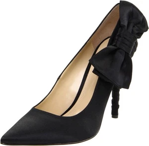 ENZO ANGIOLINI Size 7 M Black Bow Pumps Heels Stilettos Event Party Pointed Toe - Picture 1 of 16