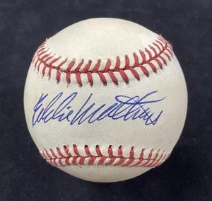 Eddie Mathews Signed Baseball OMLB Milwaukee Braves HOF Autograph TPG #1 - Picture 1 of 6
