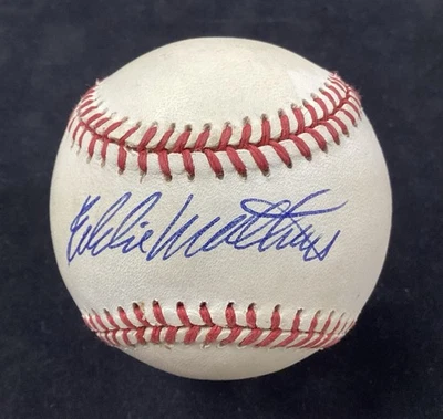 Eddie Mathews Signed Baseball OMLB Milwaukee Braves HOF Autograph TPG #1 - Image 1 of 4