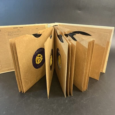 Vtg Record Albums 45 RPM Records Cadet Dot Capital Mercury Epic Rev Lot & Holder - Image 1 of 4