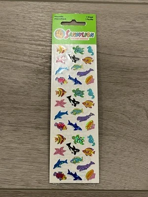 Mini pegatinas coloridas de peces tropicales SandyLion de colección selladas Foto 1 de 2