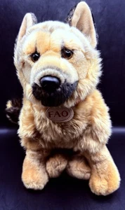 FAO Schwartz Toys R Us German Shepherd 14" Plush Dog Stuffed Animal Realistic - Picture 1 of 5