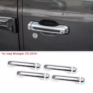 Cubierta de manija de puerta exterior para Jeep Wrangler JL Gladiator JT 2018+ cromada - Imagen 1 de 12