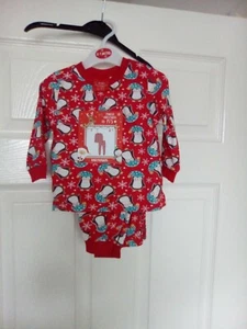 Kinder Weihnachts Schlafanzug Gr. 6-9 Monate (rot) - Bild 1 von 3