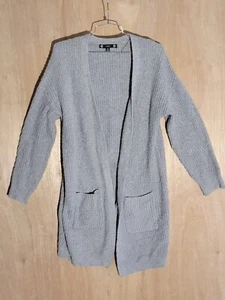 maglione cardigan iris donna M manica lunga tasche maglia elasticizzata grigio - Foto 1 di 8