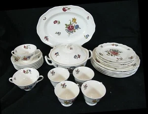 Wedgwood Queens Sprays Floral Partial Diner Set Plates Cups Bowls and Platter - Picture 1 of 9