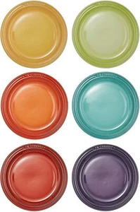 Le Creuset Round Plate 18 cm Rainbow Collection 6pcs|Japan Express/Free Shipping - Picture 1 of 4