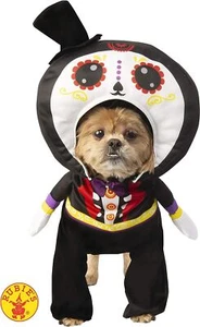 Day of the Dead Man Dia Muertos Fancy Dress Up Halloween Pet Dog Cat Costume - Picture 1 of 10