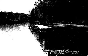 Bootslandung auf Boyd's Mason Lake Lodge Fifield, WI Vintage 1946 RPPC Postkarte  - Bild 1 von 2