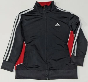 Adidas boys jacket black and red zip up size 6 - Picture 1 of 8