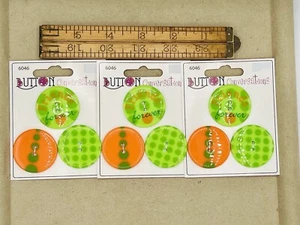 3 Cards Novelty Buttons Green Friends Forever Blumenthal Lansing Sewing Crafts - Picture 1 of 8