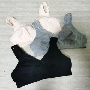 Black&Grey&Beige FIRM Control Non Wired Soft Cup Satin Bra 34-52 ,BC,D,DD,E,F,GG - Picture 1 of 38