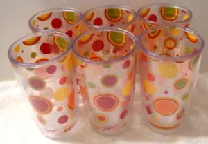 6-pc Tervis Fiesta 16-oz Tumbler Dots Sunny Double Walled Insulated made in USA - Picture 1 of 8