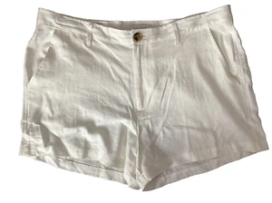 FREE ASSEMBLY BRIGHT WHITE LINEN CHINO SHORTS Sz 16 * - Picture 1 of 9