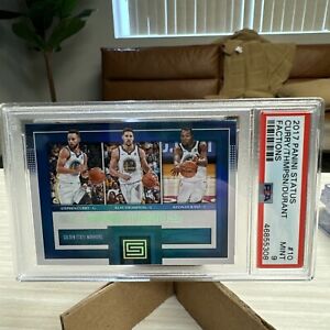 2017 Panini Status Factions Red #/299 Curry - Durant - Thompson PSA 9