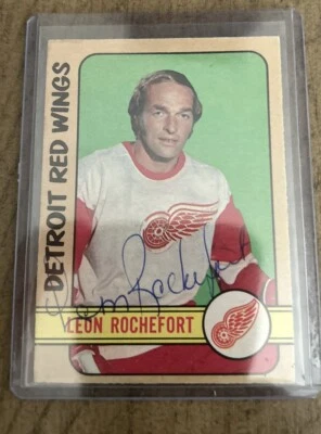 1972-73 O-Pee-Chee #204 Leon Rochefort Hand Signed Auto Autograph Card Red Wings - Image 1 of 2
