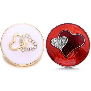 Herzen Druckknopf Schmuck Ingwer Charm 18 mm 20 mm maßgeschneidert Liebe Herzen Knopf - Bild 1 von 11