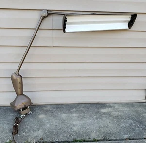 Vintage Mid Century Industrial Magic Arm Floating Florescent Desk Lamp w/ Clamp - Picture 1 of 18