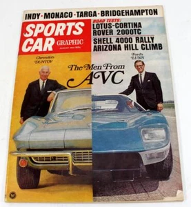 Sports Car Graphic Magazine August 1966 ~ Lotus Cortina, Rover 2000TC, Corvair - Picture 1 of 12