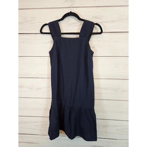 Loft Women's Navy Blue Sleeveless Square Neck Flounce Mini Dress XXS Petites NWT - Picture 1 of 7