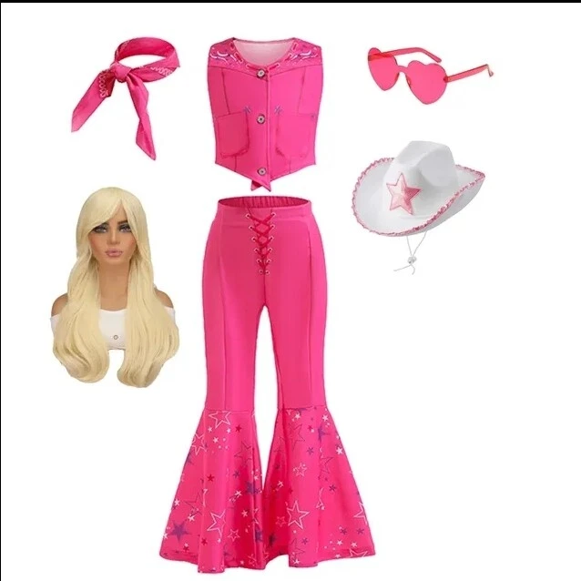 Cosplay Barbie Discoteca Disfraz Cow Chica Rosa Traje Carnaval Niño Wig - Imagen 1 de 4