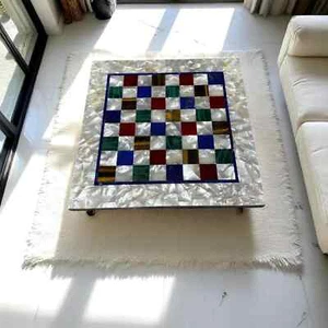 15" Marble Top Chess Board Game Stone Table for Patio Home Decors - Imagen 1 de 10