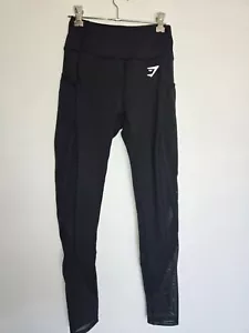 Gymshark Leggings Sport Running Yoga Black High Waisted Workout Womans Size S - Picture 1 of 6