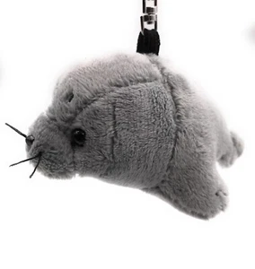 Plush / Cuddle / Fabric Animal Keychain Seal Baby Gray 12 cm - Picture 1 of 1