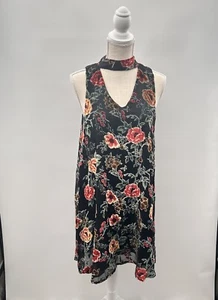 Morgan Claire Elegant and Stylish Floral High Neckline Keyhole Swing Dress Med - Picture 1 of 9