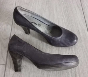 Tamaris bequeme Pumps Plateau Leder Schuhe Gr. 37 dunkelgrau - Bild 1 von 17