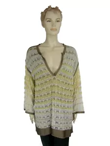 NWT MISSONI LACE ON SILK TOP/BLOUSE ORANGE LABEL sz 48 XL ITALY - Picture 1 of 8