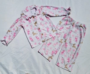 Pijama Carters Niñas Talla 2T Reno Rosa Pantalones Botones Camisa Mangas Largas - Imagen 1 de 10