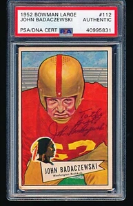 Bowman 1952 grande firmado autografiado John Badaczewski #112 PSA auténtico automático - Imagen 1 de 2