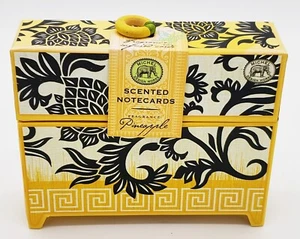 Box 16 Blank Cards & Envelopes Michel Design Works Yellow Pineapple Scented 🍍 - Picture 1 of 4