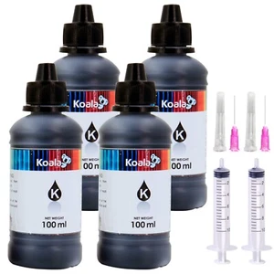 Koala 400ml Refill Ink Black for HP Delll Canon Brother Epson Inkjet Printer Ink - Picture 1 of 14