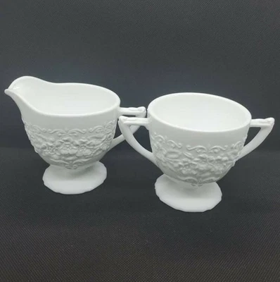 Vintage Indiana Copo de Leite Flor de Laranjeira Creme e Conjunto de Açúcar 4" X 5.5" - Imagem 1 de 4