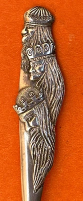 CUCHARA RECUERDO PLATA ESTERLINA TRES REYES SABIOS RARA PARA NAVIDAD 5-1/2" Foto 1 de 4