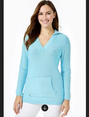 Lilly Pulitzer Luxeletic Carrie Pullover Bolsillo Sudadera con Capucha Mujer Grande Azul Foto 1 de 4